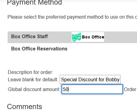 Enable Box Office Reduction/Discount for agents only at checkout.