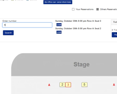 Allow Box Office Staff to make refund from the Front End Seat Plans