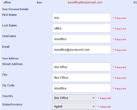 Create Box Office accounts for sales Agents to purchase at the Front End