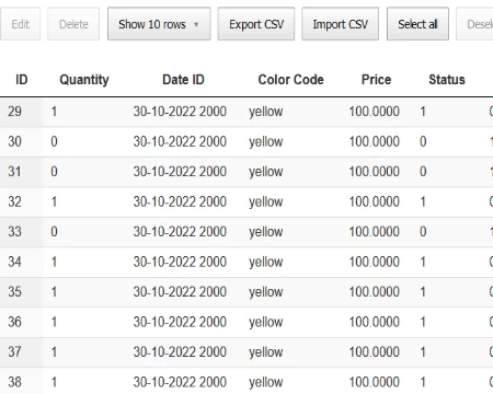 Access database tables directly in the administration for Viewing, Editing and Export.