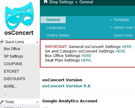 Configure the system the way you want it by using Settings and osConcert Help & FAQ.