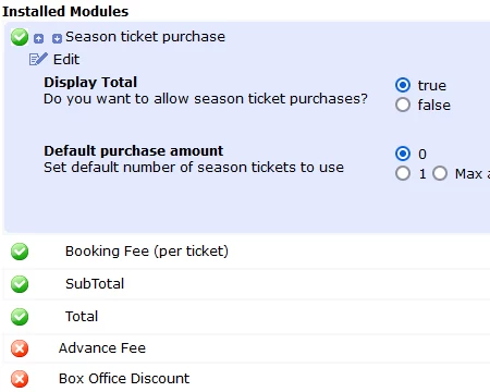 Enable season Ticket purchases and season ticket redemption at checkout