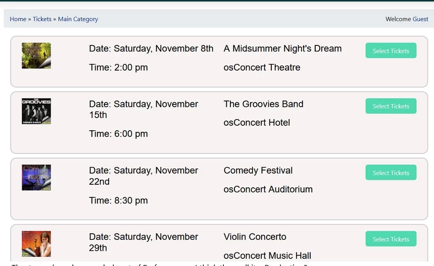 Set Events as Sub Categories